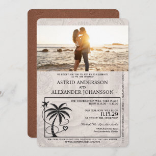 Faire-part de mariage Brown Florida Passport