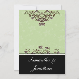 Faire-part de mariage Brown vert et chocolat