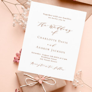 Faire-part de mariage budget blanc orange vif