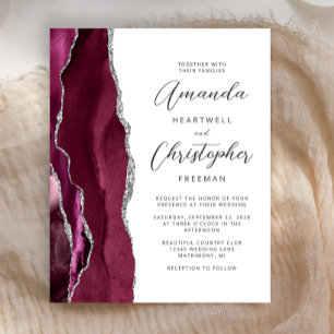 Faire-part de mariage Budget Bourgogne Agate Argen