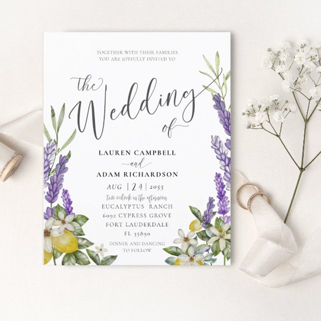 Faire-part de mariage Budget Citron & Feuillage de (Créateur téléchargé)