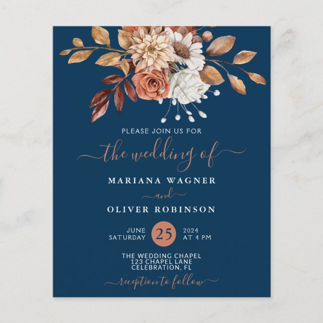 Faire-part de mariage Budget Fleurs d'automne sur  (Devant)