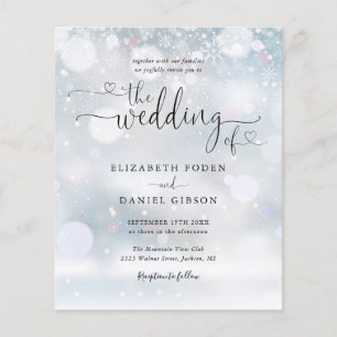 Faire-part de mariage Budget Flocons de neige Hive