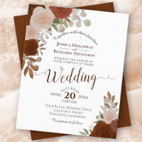 Faire-part de mariage BUDGET Floral Orange rouille