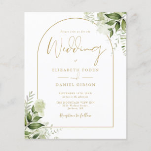 Faire-part de mariage Budget Greenery Gold Arch