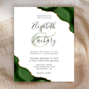Faire-part de mariage Budget Hunter Green Agate Co