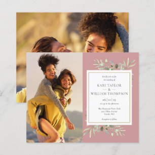 Faire-part de mariage Budget Mauve Greenery Photos