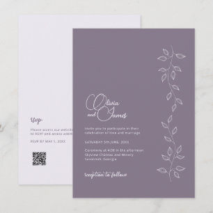 FAIRE-PART DE MARIAGE BUDGET sombre violet avec co