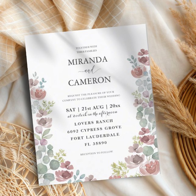 Faire-part de mariage Budget Terracotta Flora (Créateur téléchargé)