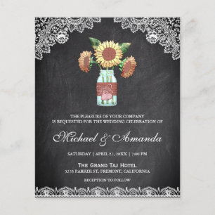 Faire-part de mariage budget tournesols tableau no