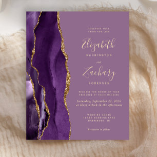Faire-part de mariage Budget Violet Agate Mauve