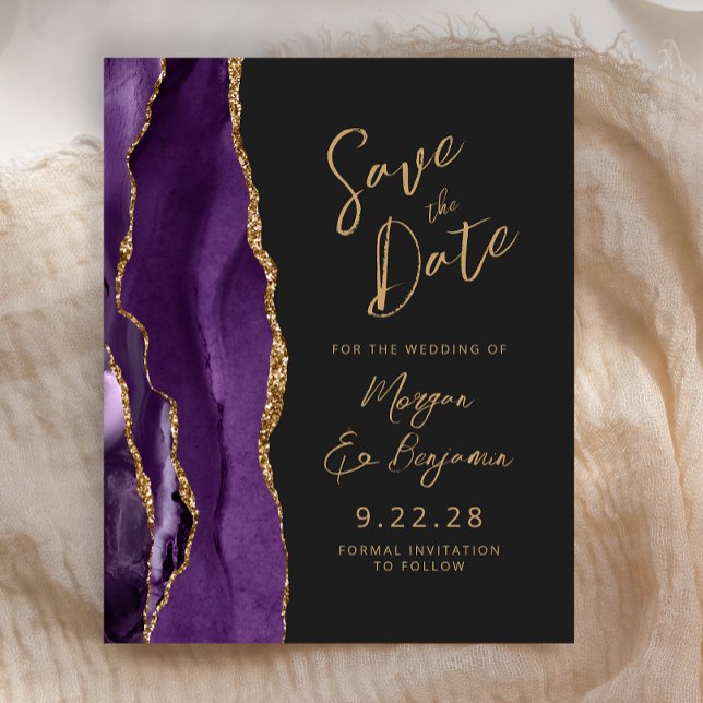 Faire part de mariage Budget Violet Agate Sombre S (Créateur téléchargé)