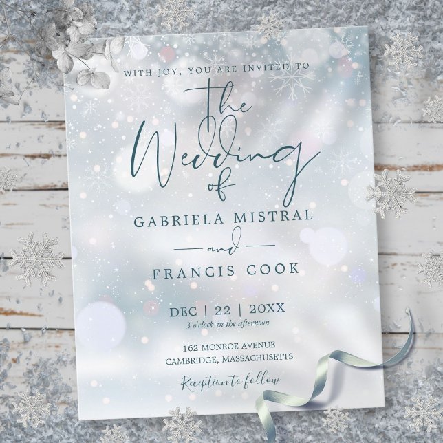 Faire-Part de Mariage Budget Winter Wonderland (Budget Winter Wonderland Wedding Invitation)
