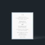 Faire-part de mariage budgétaire bleu Trisha Powde<br><div class="desc">Invitations de mariage modernes avec un design propre avec des polices serif et script.</div>