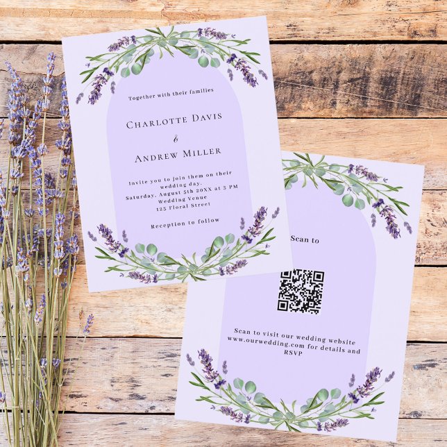 Faire-part de mariage budgétaire de l'arche violet (Créateur téléchargé)