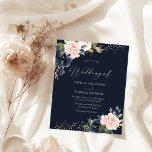 Faire-part de mariage budgétaire Deep Navy & Blush<br><div class="desc">Faire-part de mariage budgétaire Deep Navy & Blush</div>