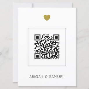 Faire-part de mariage budgétaire moderne avec code