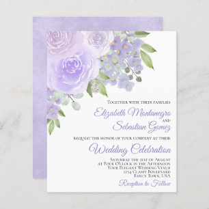 Faire-part de mariage BUDGÉTAIRE Rose violet