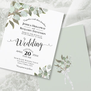 Faire-part de mariage BUDGÉTAIRE Russe Eucalyptus