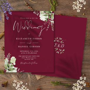 Faire-part de mariage burgundy Budget Greenery