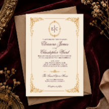 Faire-part de mariage Burgundy Grand Opera