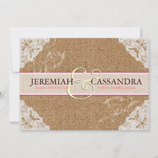 Faire-part de mariage Burlap & White Lace