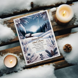 Faire-part de mariage Cabine d'hiver rustique