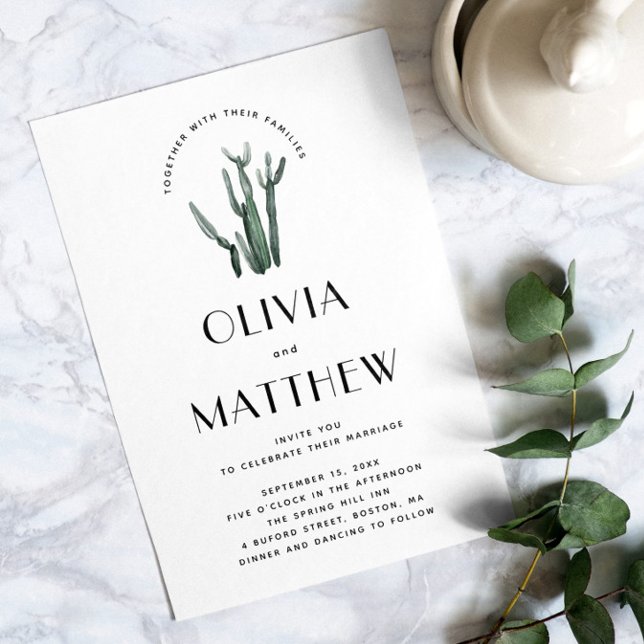 Faire-Part de Mariage Cactus Désert Chic avec Phot (Créateur téléchargé)