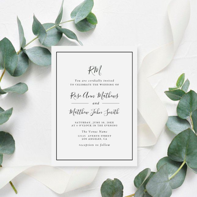 faire-part de mariage cadre de typographie simple (Créateur téléchargé)