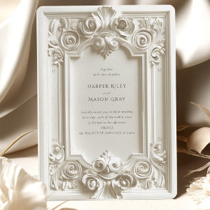 Faire-part de mariage cadre élégance baroque