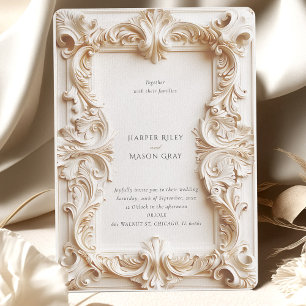 Faire-part de mariage cadre élégance baroque