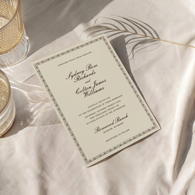 Faire-Part de Mariage Cadre Orné Romantique Wester (Créateur téléchargé)