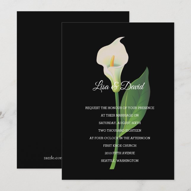 Faire-part de mariage-Cala Lily (Devant / Derrière)