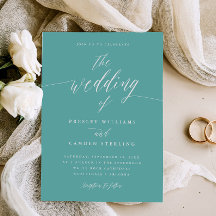 Faire-Part de Mariage Calligraphie Bleu Boîte Cade