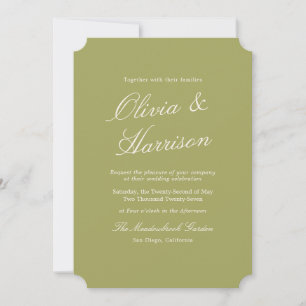 Faire-part de mariage calligraphié Olive Estate