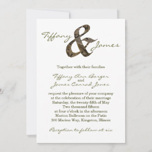 Faire-part de mariage Camo Ampersand