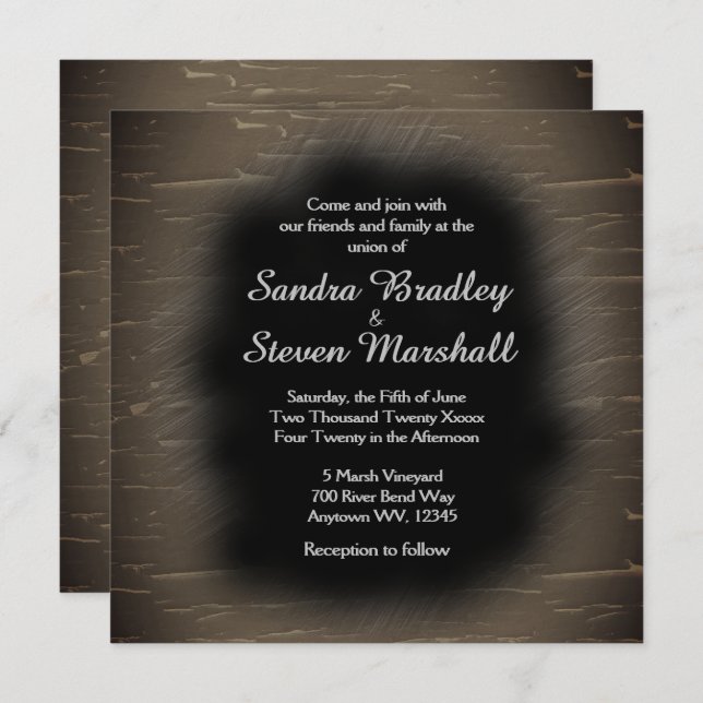 Faire-part de mariage Camo Design (Devant / Derrière)