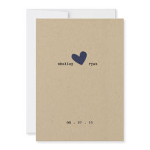 Faire-part de mariage cardiaque simple