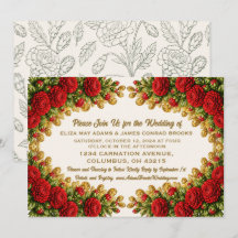 Faire-part de mariage Carnation Rouge de l'Ohio