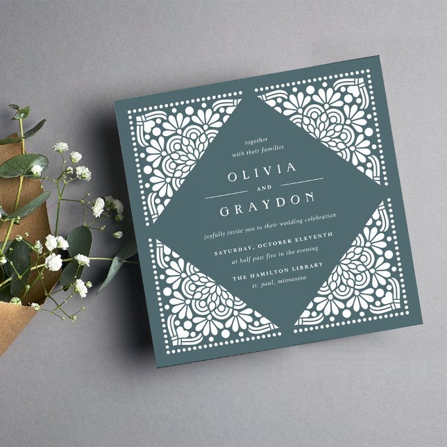 Faire-part de mariage Carré Beaux Arts | Épinette (Créateur téléchargé)