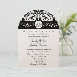Faire-part de mariage Carré Black Damask Swils