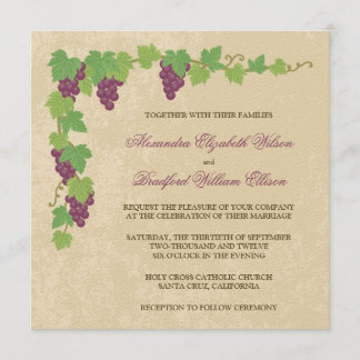 Faire-part de mariage Carré viticole (Parchment)