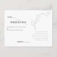 Faire-part de mariage carte postale à tige simple