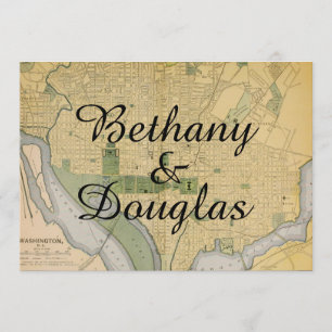 Faire-part de mariage cartographique Russe Washing