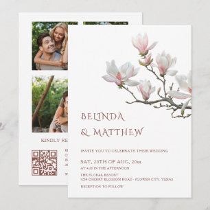 Faire-part de mariage casual Magnolia Beaux-Arts