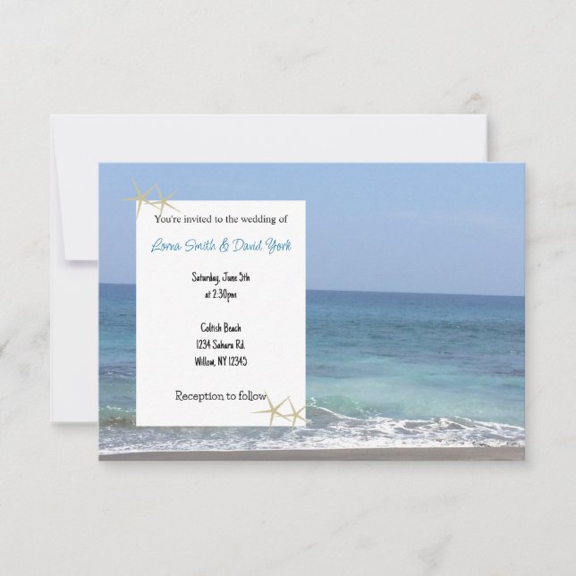 Faire-part de mariage casual plage (Devant)