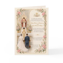 Faire-part de mariage catholique Cœur Sacré