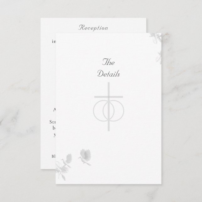 Faire-part de mariage catholique de l'unité nuptia (Devant / Derrière)