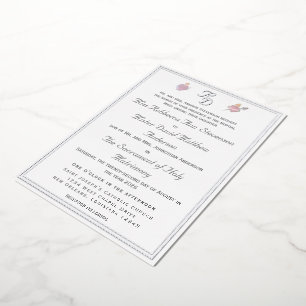 Faire-part de mariage catholique en feuille d'arge