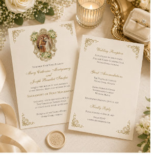 Faire-part de mariage catholique héritage de la me